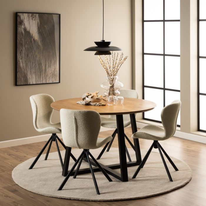 Batilda Swivel Set of 2 Dining Chairs - Cream