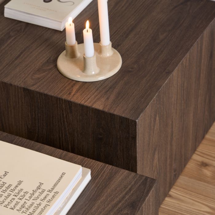 Dice Coffee Table - Smoked Ash Set of 2