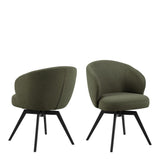 Darlene Swivel Set of 2 Dining Chairs - Black