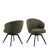 Darlene Swivel Set of 2 Dining Chairs - Black