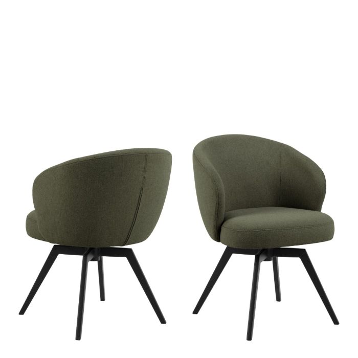 Darlene Swivel Set of 2 Dining Chairs - Black