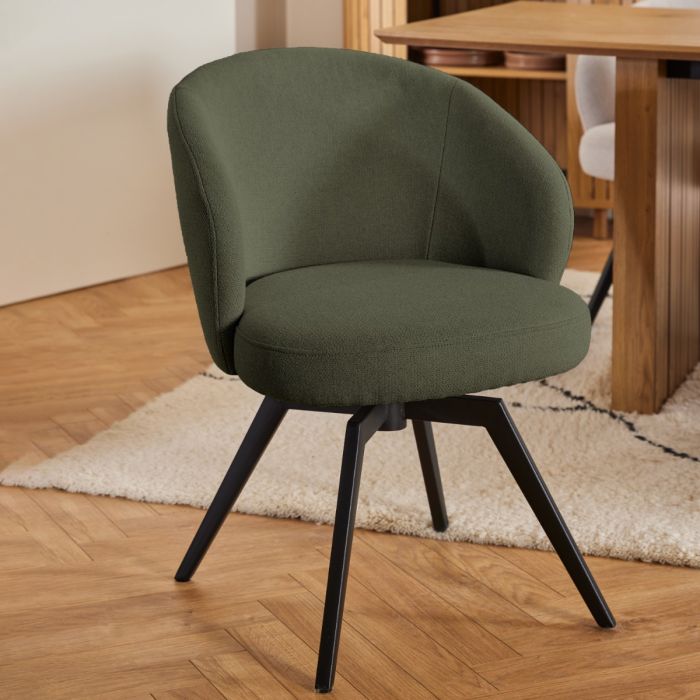Darlene Swivel Set of 2 Dining Chairs - Black