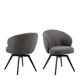 Darlene Swivel Set of 2 Dining Chairs - Black