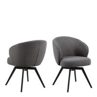 Darlene Swivel Set of 2 Dining Chairs - Black
