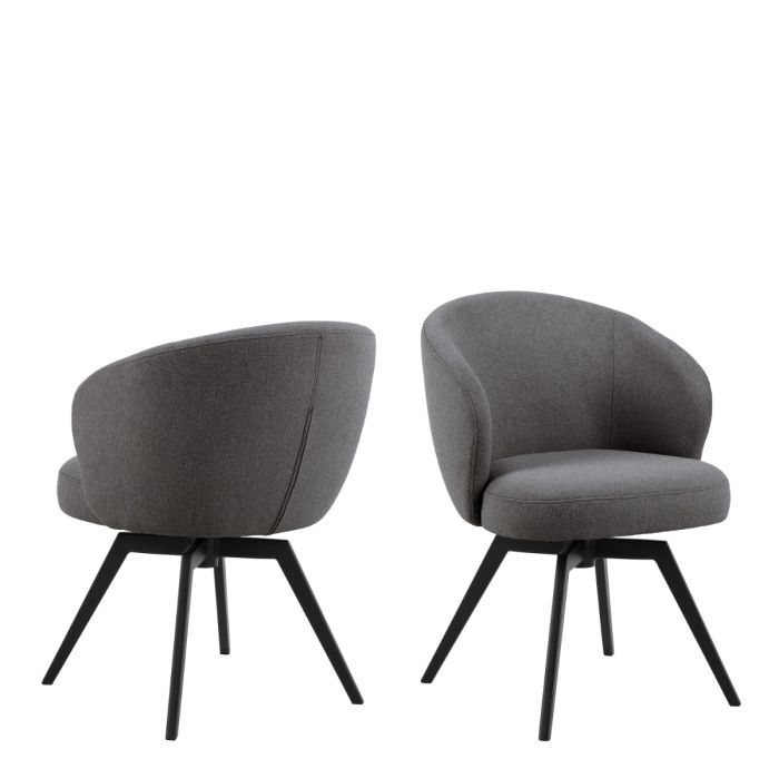 Darlene Swivel Set of 2 Dining Chairs - Black