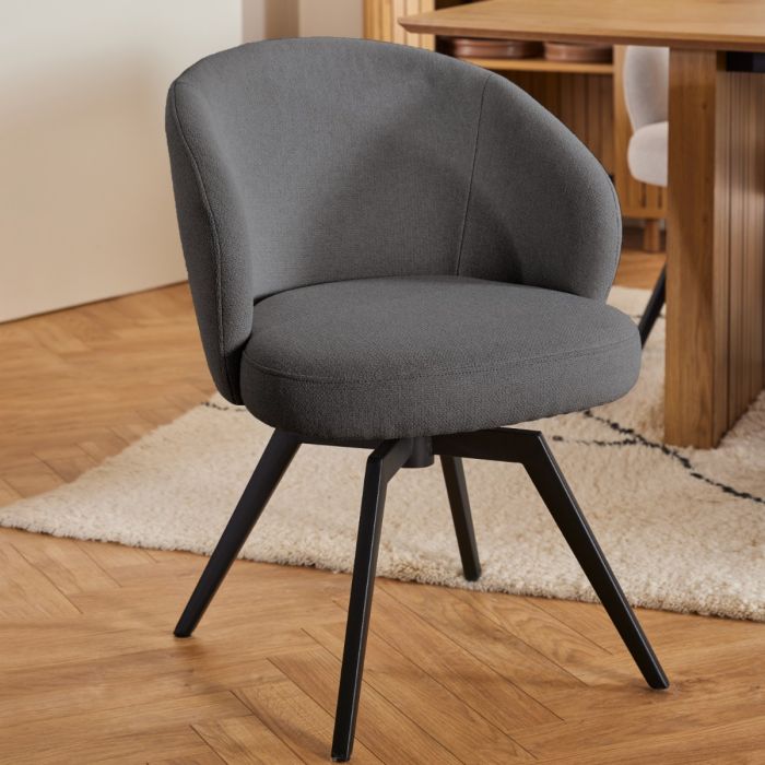 Darlene Swivel Set of 2 Dining Chairs - Black