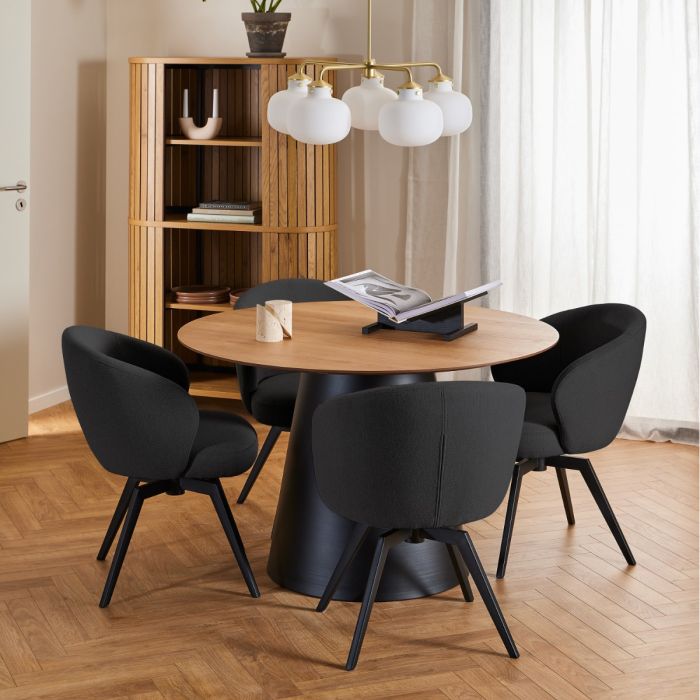 Darlene Swivel Set of 2 Dining Chairs - Black