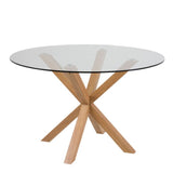 Heaven 4 Seater Dining Table - Oak & Glass