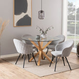 Heaven 4 Seater Dining Table - Oak & Glass