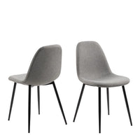 Black Cenny Dining Table with 4 Grey Dining Chairs
