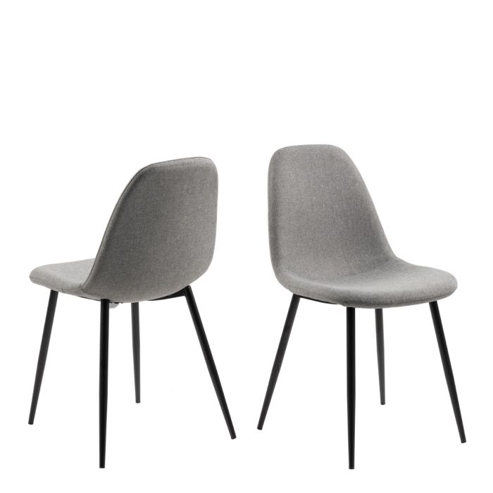 Black Cenny Dining Table with 4 Grey Dining Chairs