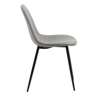 Black Cenny Dining Table with 4 Grey Dining Chairs