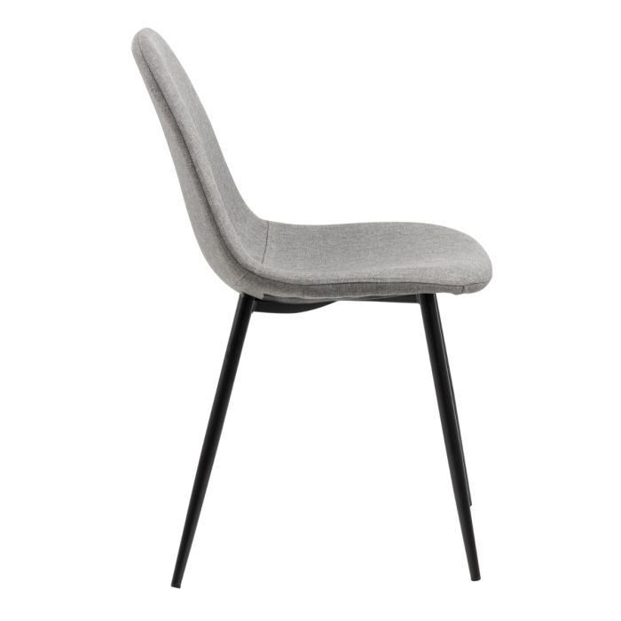 Black Cenny Dining Table with 4 Grey Dining Chairs