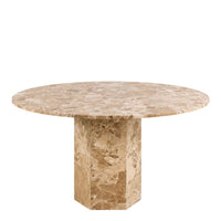 Naxos 5 Seater Dining Table - Brown Marble