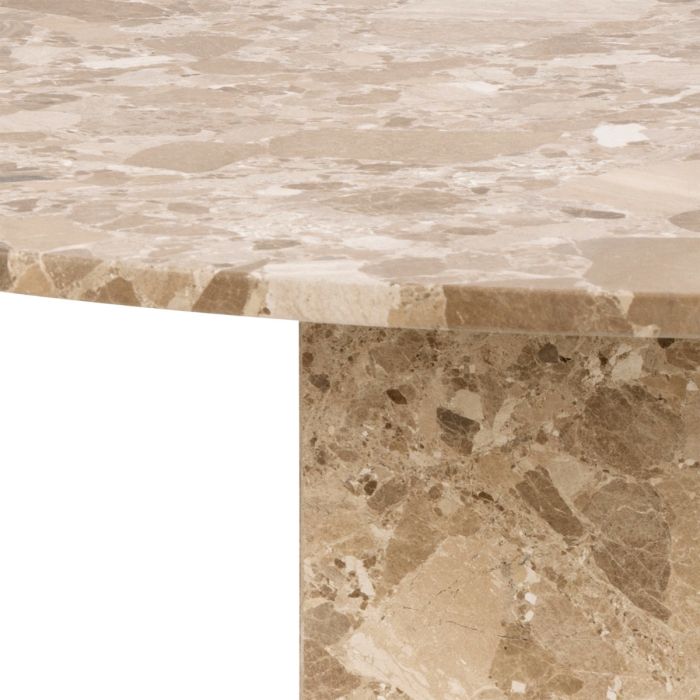 Naxos 5 Seater Dining Table - Brown Marble