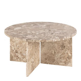 Vega Coffee Table - Latte Brown marble