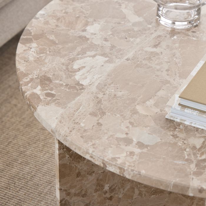 Vega Coffee Table - Latte Brown marble