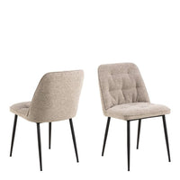 Grey Wicklow Dining Table with 4 Beige Dining Chairs