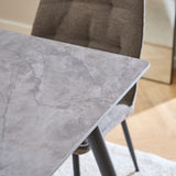 Grey Wicklow Dining Table with 4 Taupe Dining Chairs