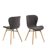 Batilda Set of 2 Dining Chairs - Grey & Oak