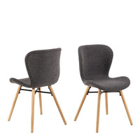 Batilda Set of 2 Dining Chairs - Grey & Oak