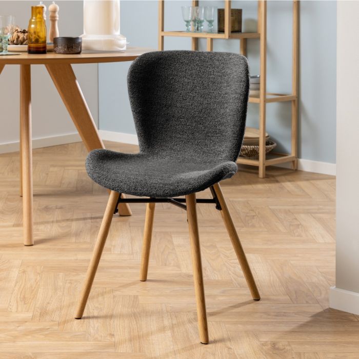 Batilda Set of 2 Dining Chairs - Grey & Oak