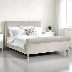 Rosa Sleigh Bed with optional ottoman storage