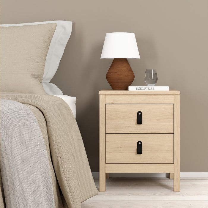 Barcelona Bedside Table - Hickory Oak