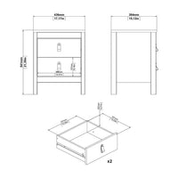Barcelona Bedside Table - Hickory Oak