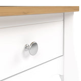 Baroque  1 Drawer Bedside Table - White