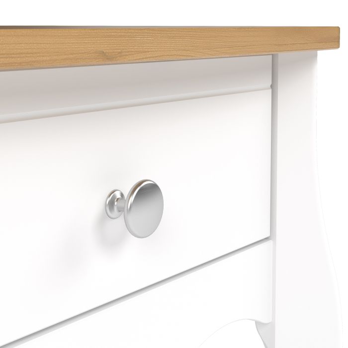 Baroque  1 Drawer Bedside Table - White