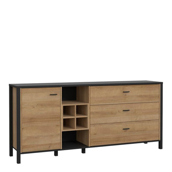 High Rock Sideboard in Matt Black/Oak