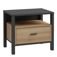 High Rock 1 Drawer Bedside Table - Matt Black