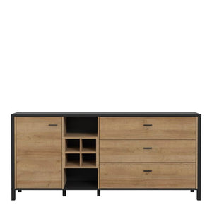 High Rock Sideboard in Matt Black/Oak