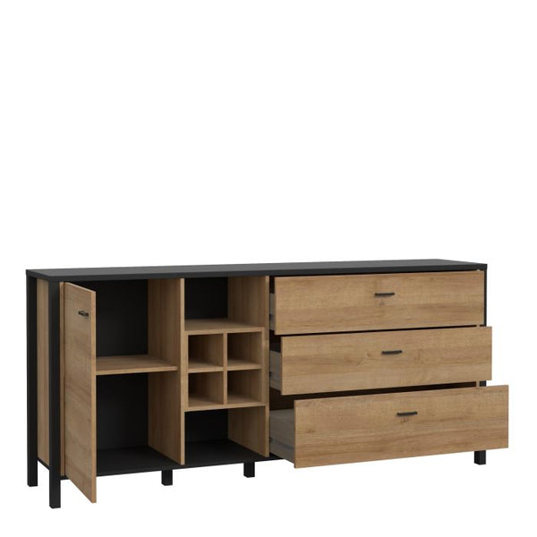 High Rock Sideboard in Matt Black/Oak