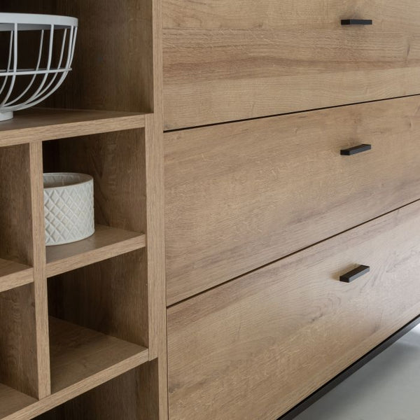 High Rock Sideboard in Matt Black/Oak