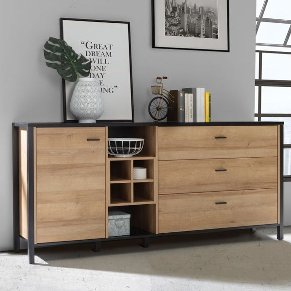 High Rock Sideboard in Matt Black/Oak
