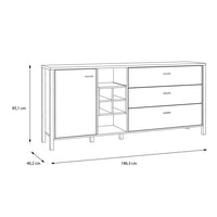 High Rock Sideboard in Matt Black/Oak