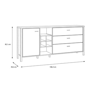 High Rock Sideboard in Matt Black/Oak