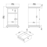 Paris Bedside Table - Matt Grey