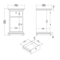 Paris Bedside Table - Matt Grey