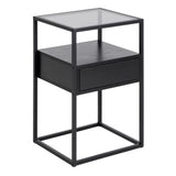 Randolf 1 Drawer Bedside Table - Black