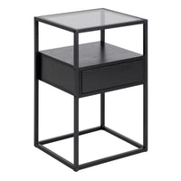 Randolf 1 Drawer Bedside Table - Black