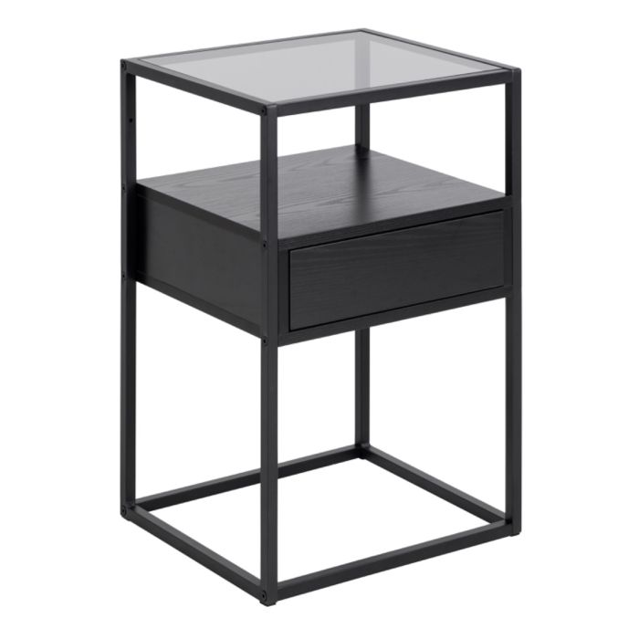 Randolf 1 Drawer Bedside Table - Black