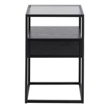 Randolf 1 Drawer Bedside Table - Black