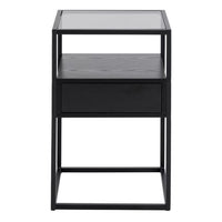 Randolf 1 Drawer Bedside Table - Black