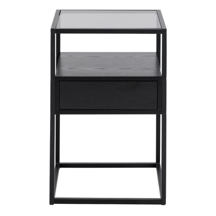 Randolf 1 Drawer Bedside Table - Black