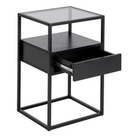 Randolf 1 Drawer Bedside Table - Black